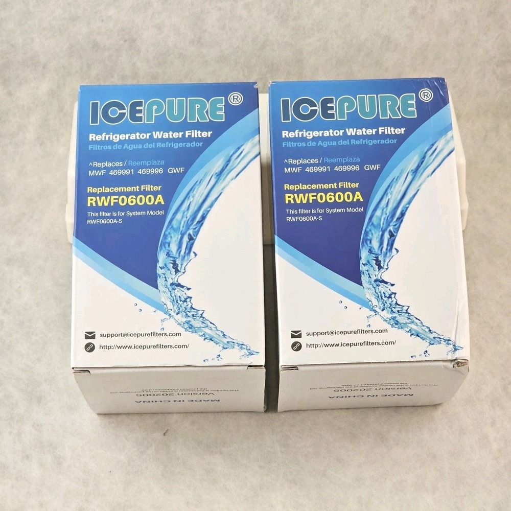 2 Pack RWF0600A Refrigerator Water Filter‎ Fit For GE SmartWater MWFA, GWF, GWFA